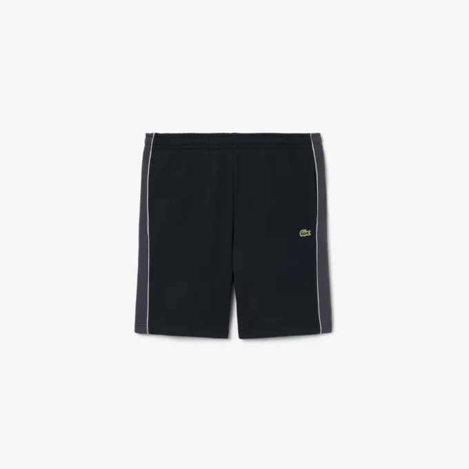 Fleece-shorts med regular fit og fargeblokker