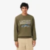 Fleece-sweatshirt med brodert motiv for menn
