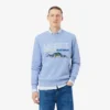 Fleece-sweatshirt med brodert motiv for menn
