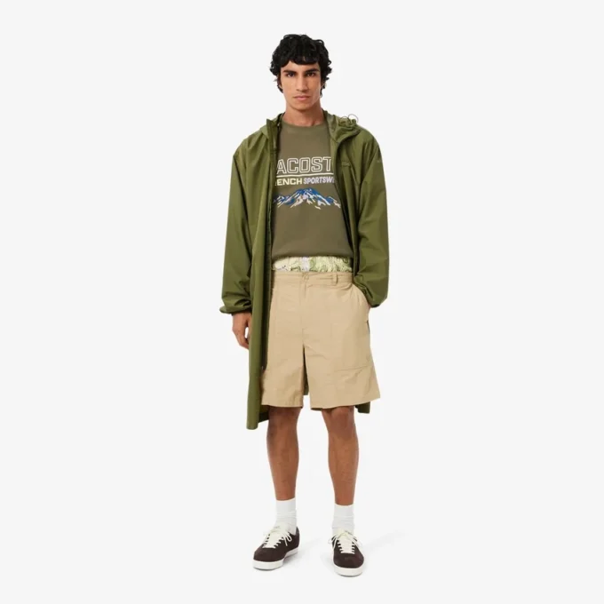 Fleece-sweatshirt med brodert motiv for menn