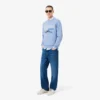 Fleece-sweatshirt med brodert motiv for menn