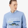 Fleece-sweatshirt med brodert motiv for menn
