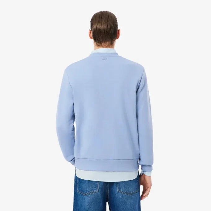 Fleece-sweatshirt med brodert motiv for menn