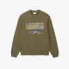 Fleece-sweatshirt med brodert motiv for menn