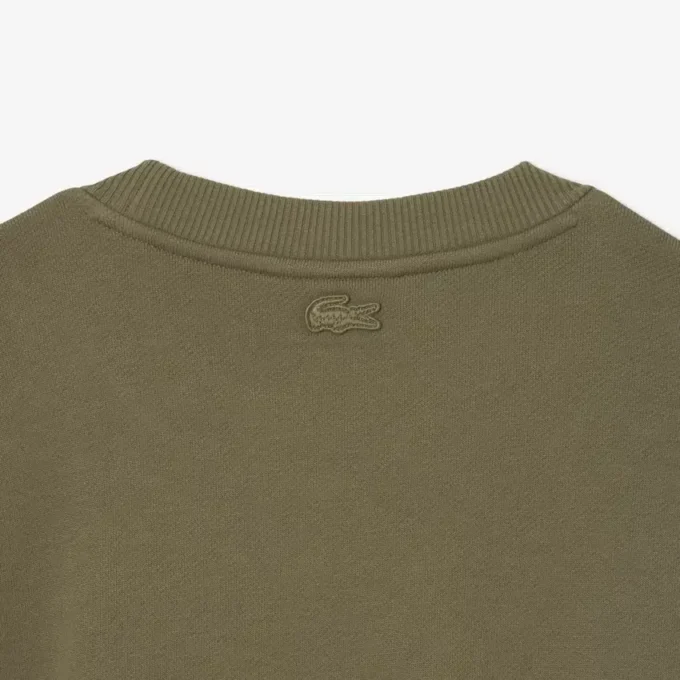 Fleece-sweatshirt med brodert motiv for menn