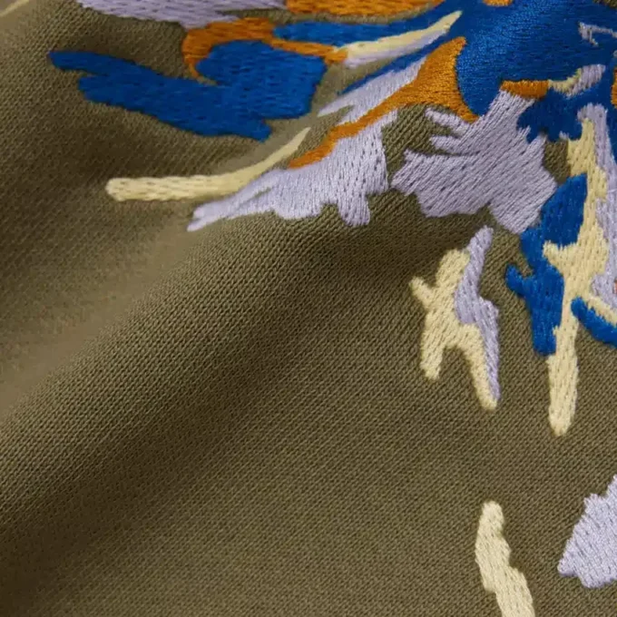 Fleece-sweatshirt med brodert motiv for menn