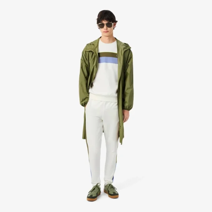 Fleece-sweatshirt med fargeblokker for menn