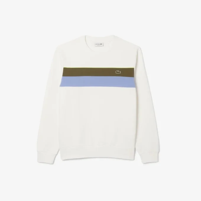 Fleece-sweatshirt med fargeblokker for menn