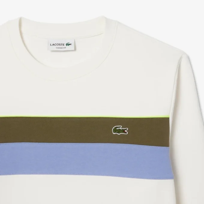 Fleece-sweatshirt med fargeblokker for menn