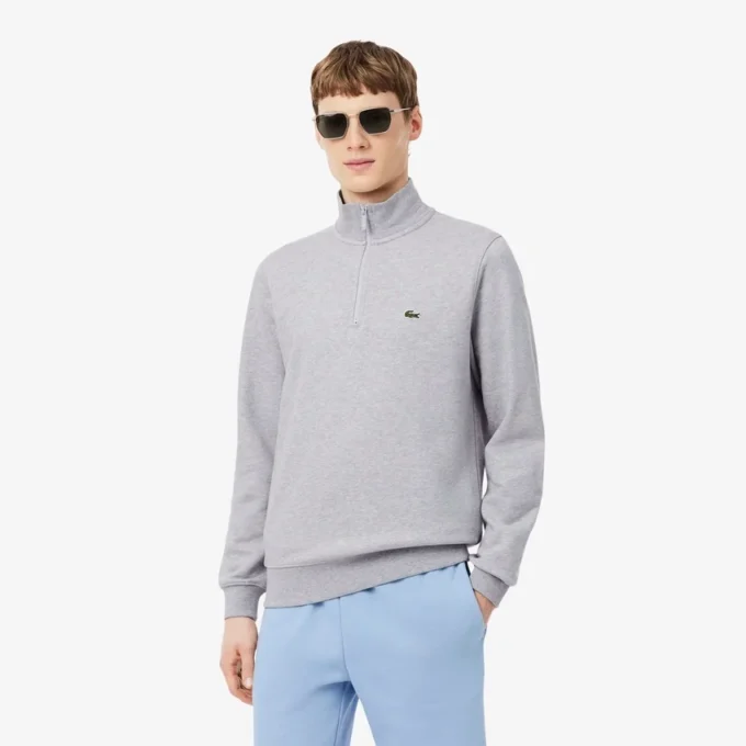 Fleece-sweatshirt med glidelås for menn