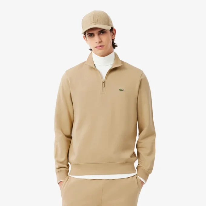 Fleece-sweatshirt med glidelås for menn