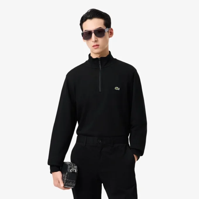Fleece-sweatshirt med glidelås for menn