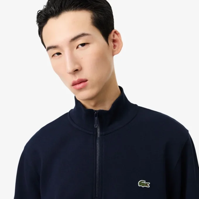 Fleece-sweatshirt med glidelås for menn