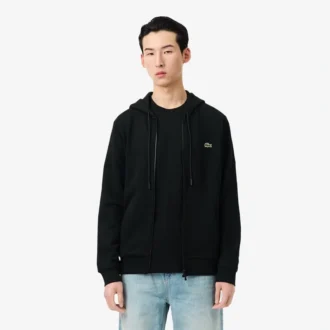 Fleece-sweatshirt med glidelås i klassisk passform for menn