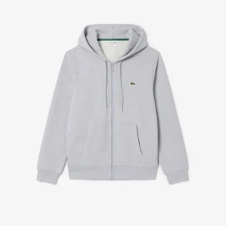 Fleece-sweatshirt med glidelås i klassisk passform for menn