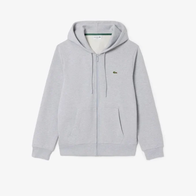 Fleece-sweatshirt med glidelås i klassisk passform for menn