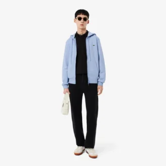 Fleece-sweatshirt med glidelås i klassisk passform for menn