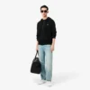 Fleece-sweatshirt med glidelås i klassisk passform for menn
