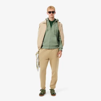 Fleece-sweatshirt med glidelås i klassisk passform for menn