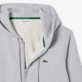 Fleece-sweatshirt med glidelås i klassisk passform for menn