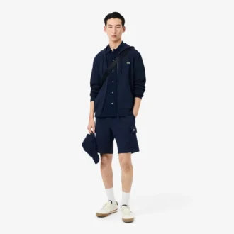Fleece-sweatshirt med glidelås i klassisk passform for menn