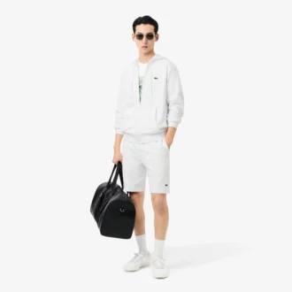 Fleece-sweatshirt med glidelås i klassisk passform for menn