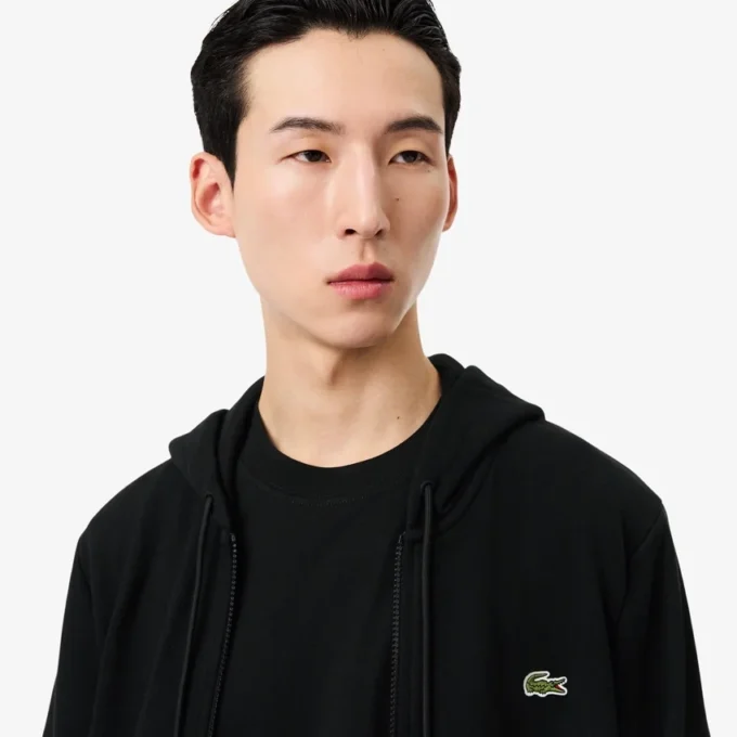 Fleece-sweatshirt med glidelås i klassisk passform for menn