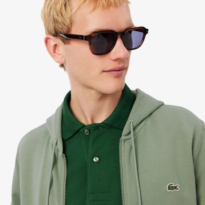 Fleece-sweatshirt med glidelås i klassisk passform for menn