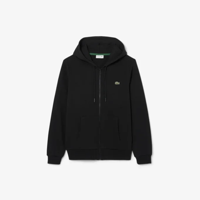 Fleece-sweatshirt med glidelås i klassisk passform for menn