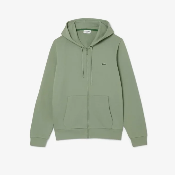 Fleece-sweatshirt med glidelås i klassisk passform for menn