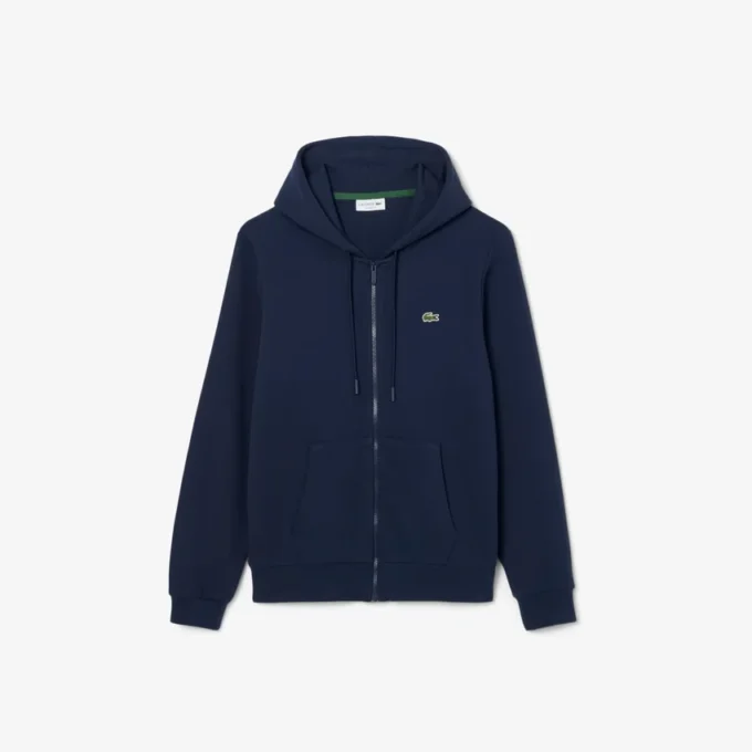 Fleece-sweatshirt med glidelås i klassisk passform for menn