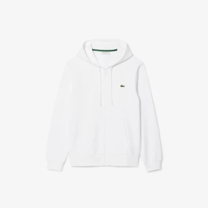 Fleece-sweatshirt med glidelås i klassisk passform for menn