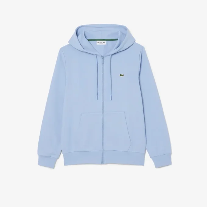 Fleece-sweatshirt med glidelås i klassisk passform for menn