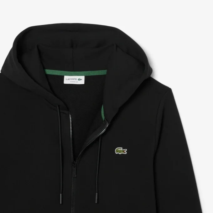 Fleece-sweatshirt med glidelås i klassisk passform for menn