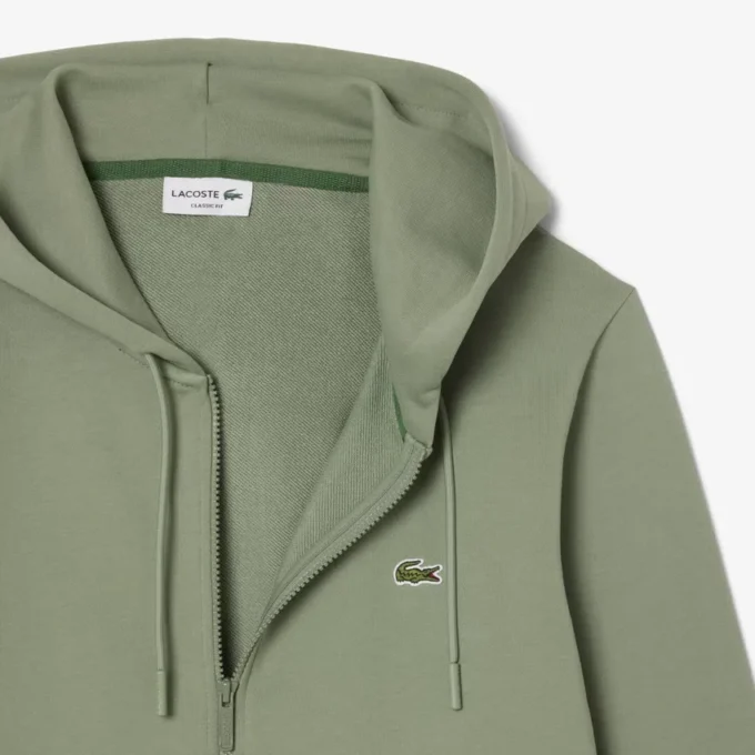 Fleece-sweatshirt med glidelås i klassisk passform for menn