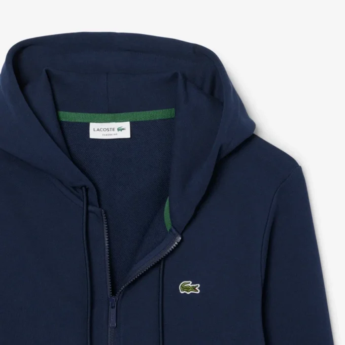 Fleece-sweatshirt med glidelås i klassisk passform for menn