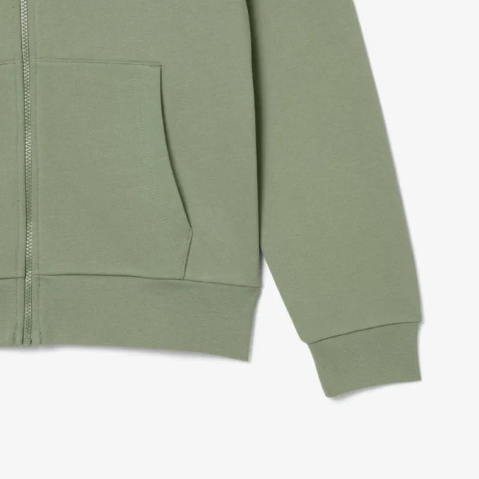 Fleece-sweatshirt med glidelås i klassisk passform for menn