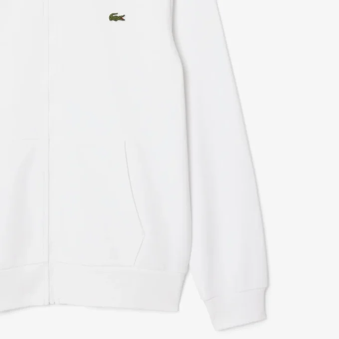 Fleece-sweatshirt med glidelås i klassisk passform for menn