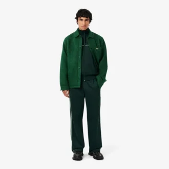 Fleece-sweatshirt med glidelås og sateng-effekt for menn