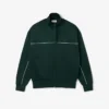 Fleece-sweatshirt med glidelås og sateng-effekt for menn