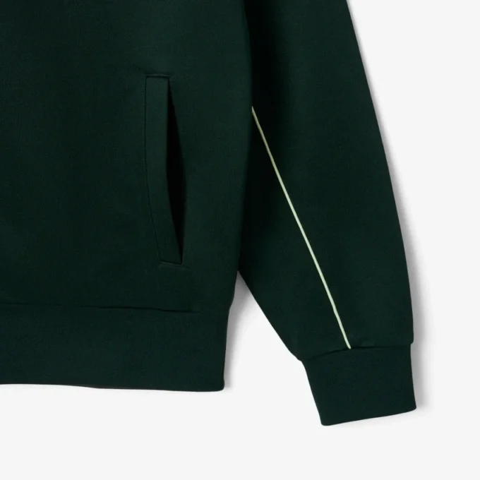 Fleece-sweatshirt med glidelås og sateng-effekt for menn