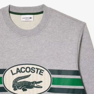 Fleece-sweatshirt med grafisk trykk for menn