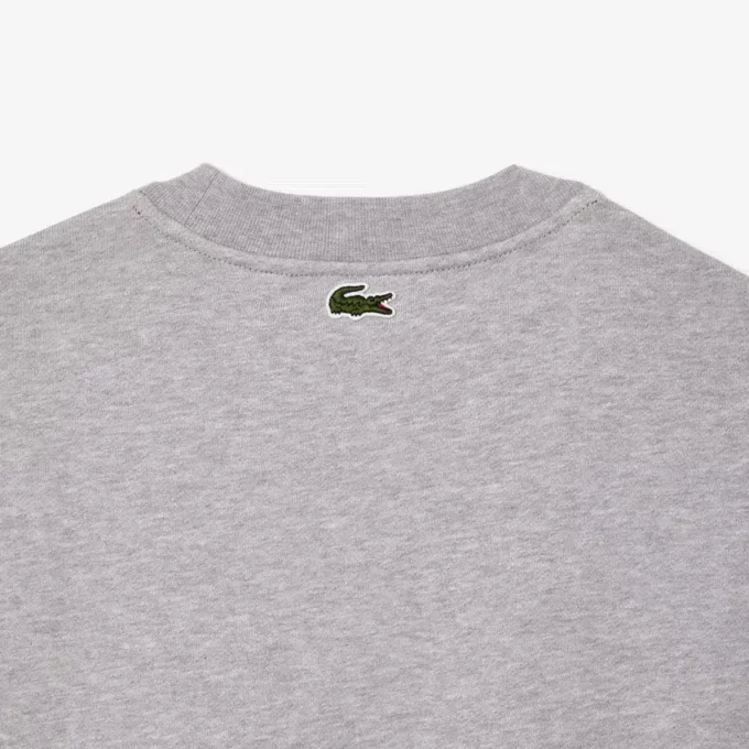 Fleece-sweatshirt med grafisk trykk for menn