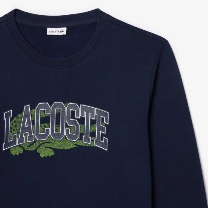 Fleece-sweatshirt med krokodilletrykk for barn