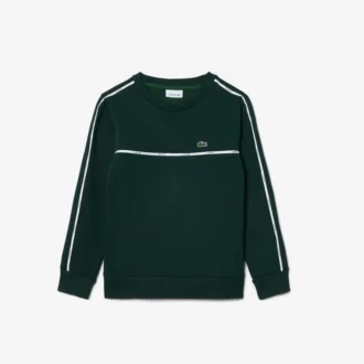 Fleece-sweatshirt med logo og striper for gutter
