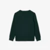 Fleece-sweatshirt med logo og striper for gutter