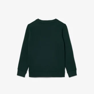 Fleece-sweatshirt med logo og striper for gutter
