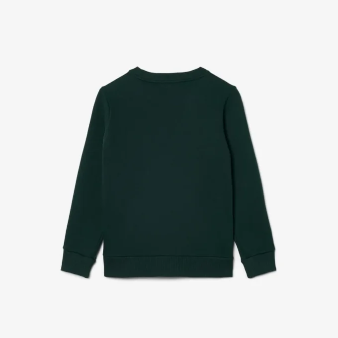 Fleece-sweatshirt med logo og striper for gutter