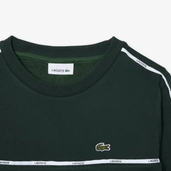 Fleece-sweatshirt med logo og striper for gutter