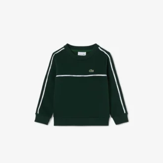 Fleece-sweatshirt med logo-striper for gutter